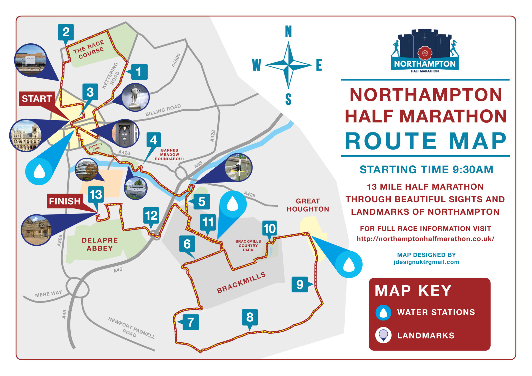 Northampton Half Marathon Map no date 2048x1448